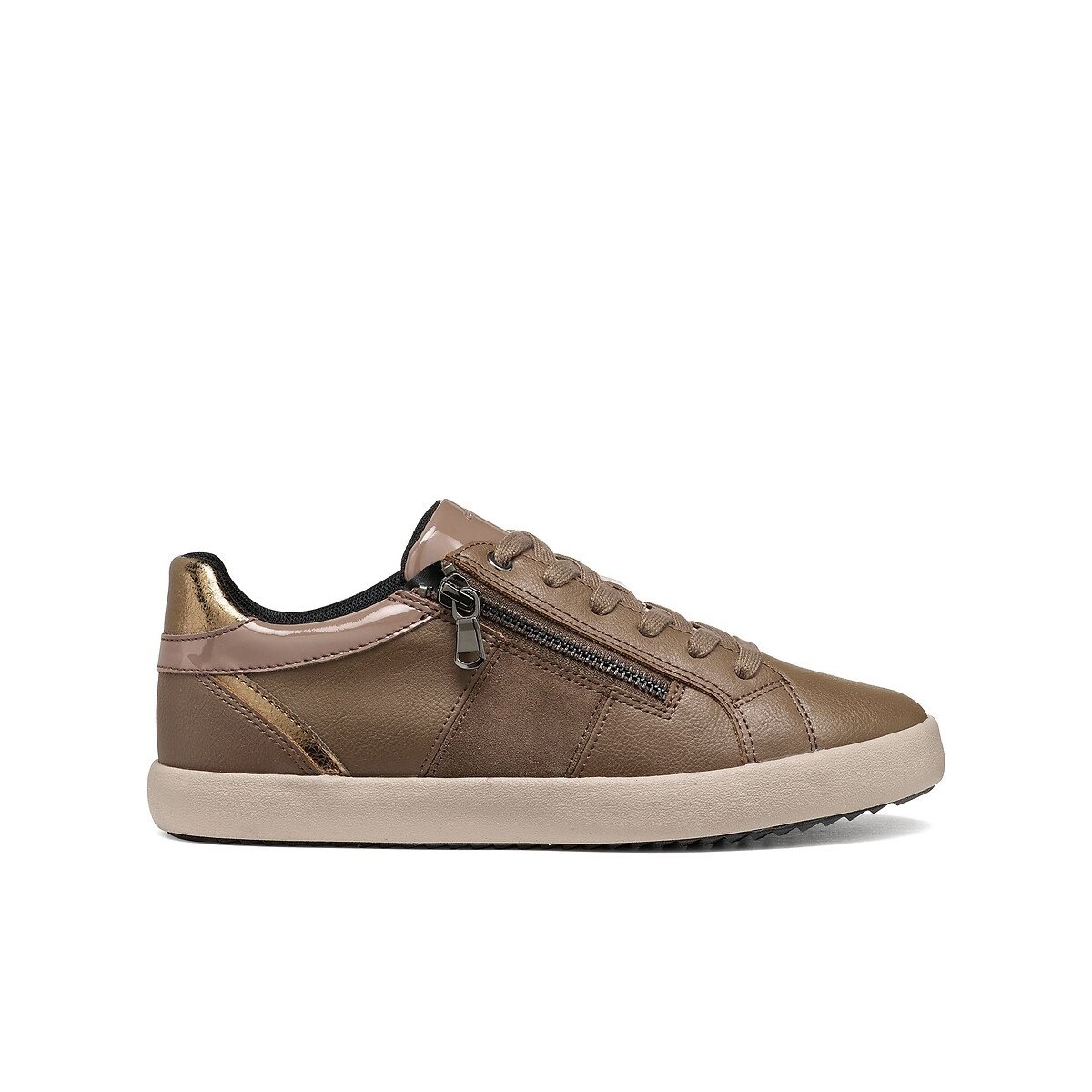 Geox Blomiee Zip-Up Trainers Women's Taupe Size 37 (4)