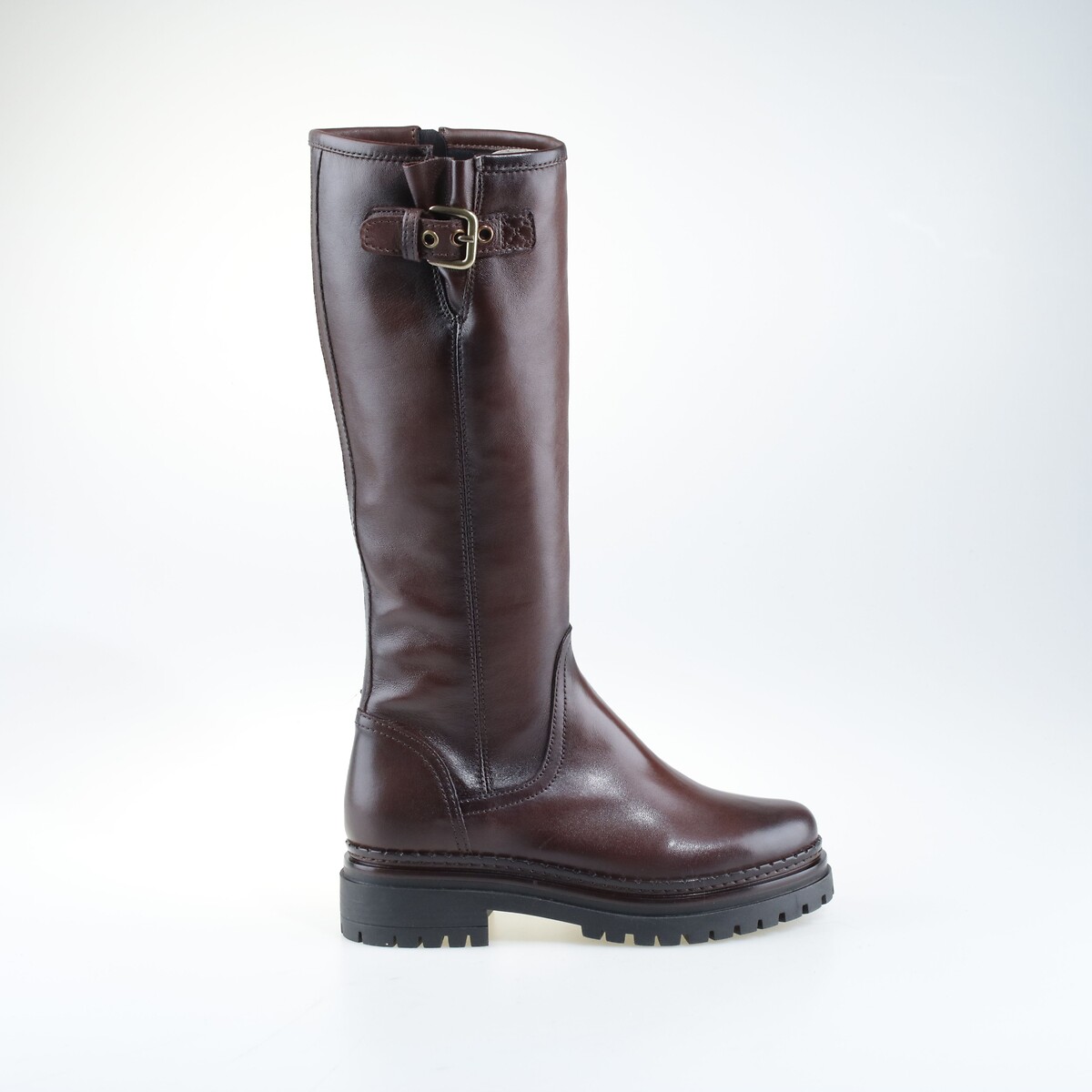 Mjus Flat Leather Calf Boots Women's Chocolate Size 38 (5)