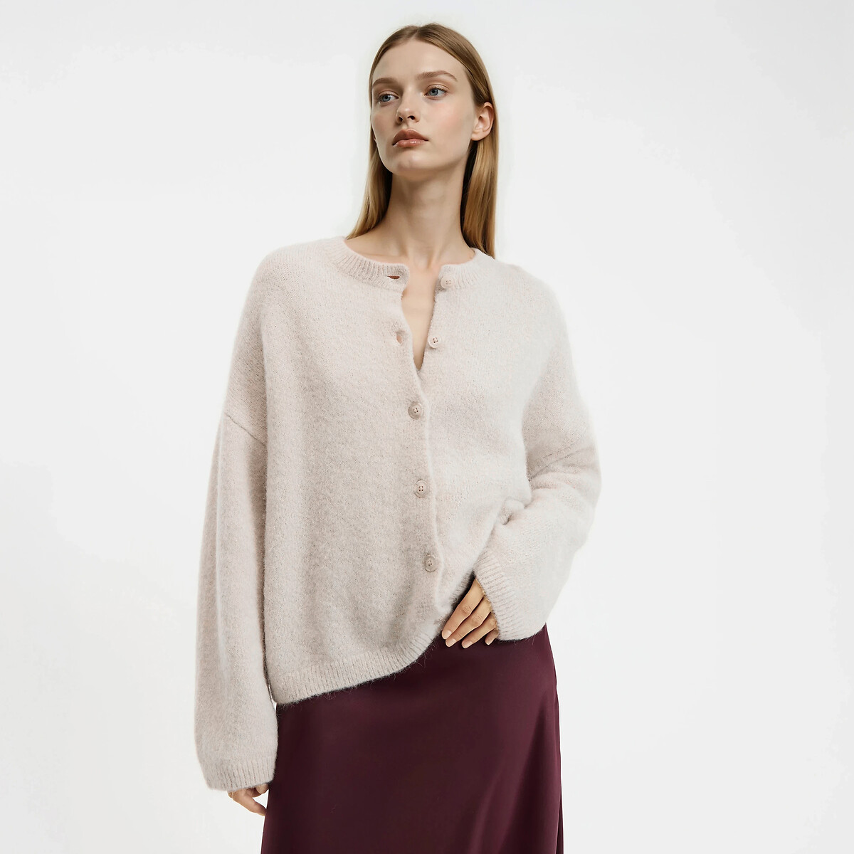 La Redoute Collections Signatures Lysandre Alpaca Blend Cardigan Women's Beige Marl Xxl