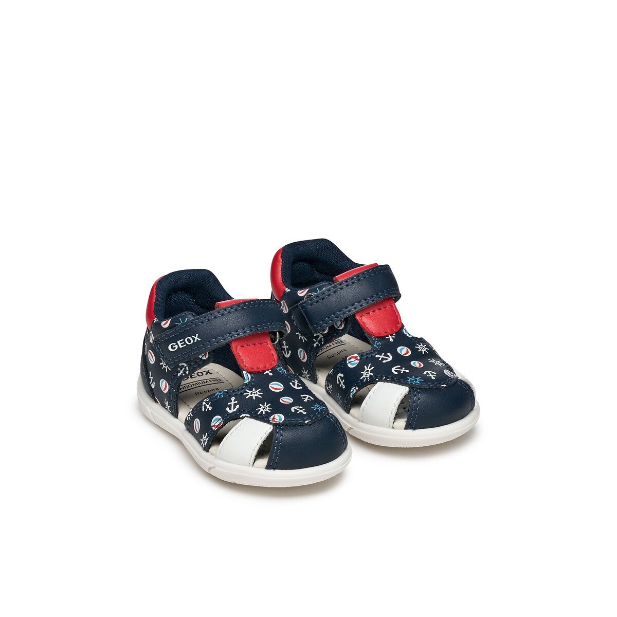 Geox Navy Blue/Red Kids Zapito First Steps Closed Sandals Size 22