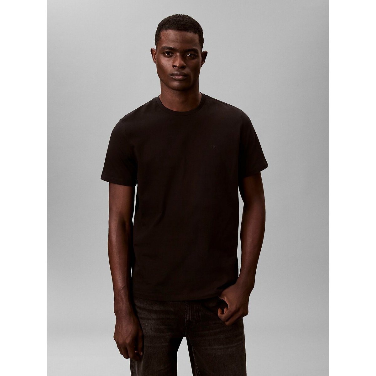Calvin Klein Jeans Embroidered Logo Short Sleeve T-Shirt Men's Black Medium