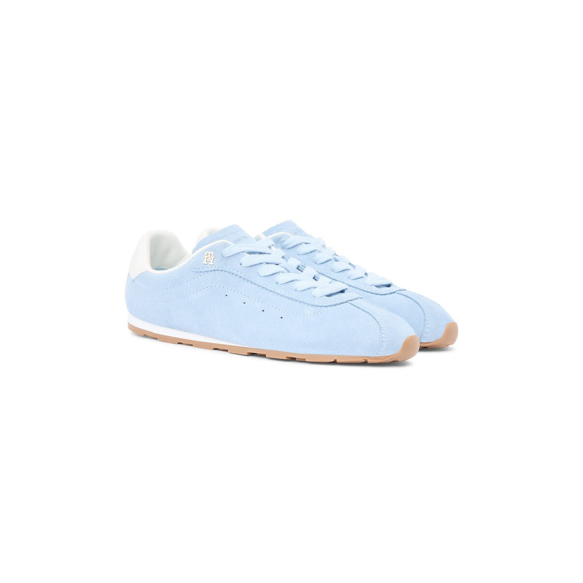 Tommy Hilfiger Bella Lw Runner Suede Trainers Women's Light Blue Size 38 (5)