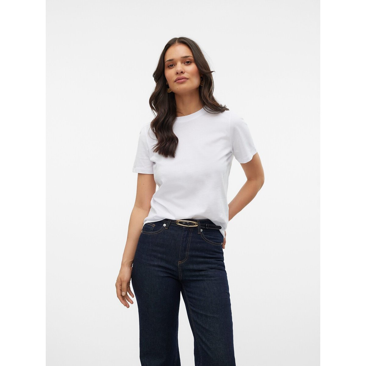Vero Moda T-shirt Met Ronde Hals En Korte Mouwen