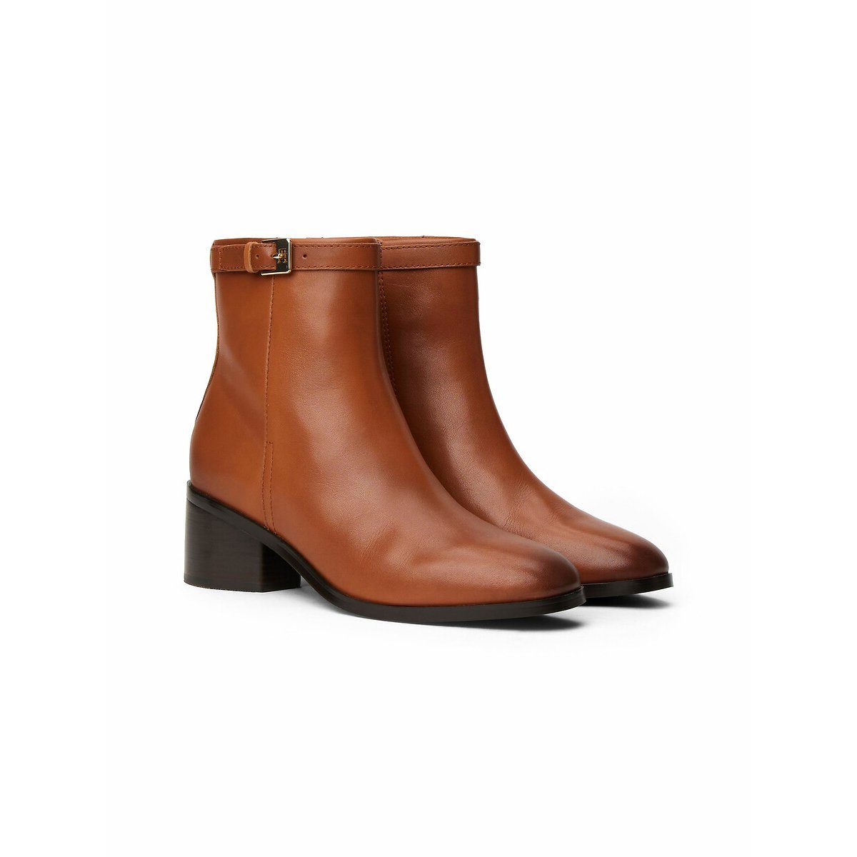 Bottines à talon en cuir