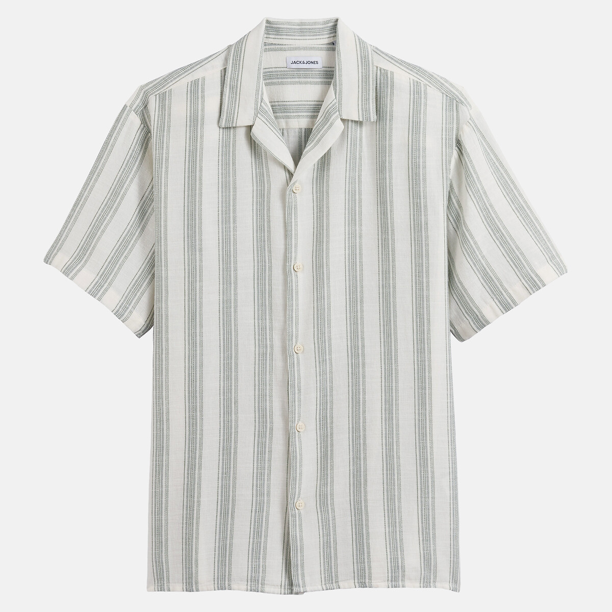 Jack & Jones Loose Fit Short Sleeve Shirt Men's Ecru Large