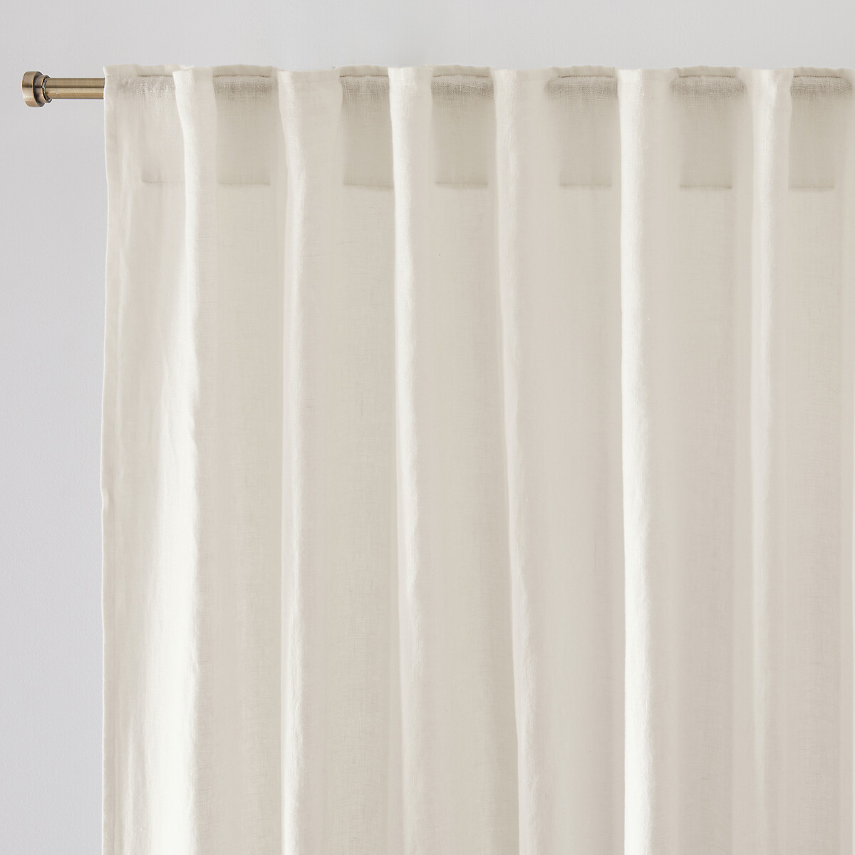 La Redoute Interieurs Elba Hidden Tab Linen Curtain Unisex Ecru Size D250 X W140cm