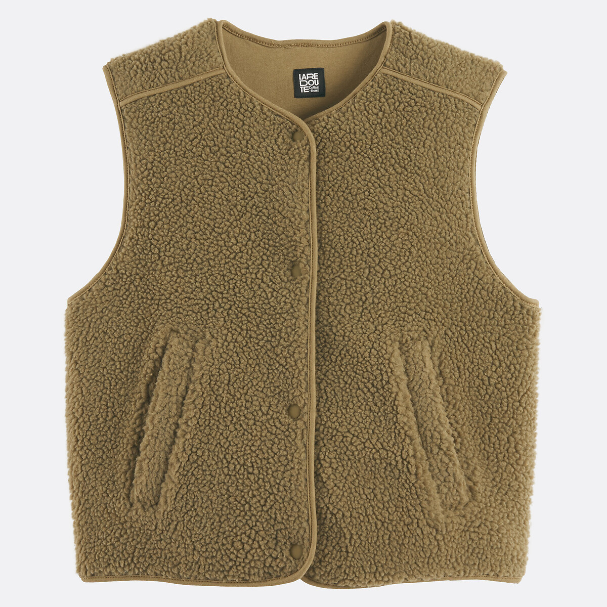 Gilet oversize en sherpa, sans manches