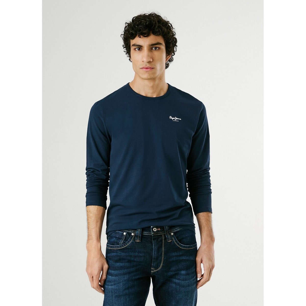Pepe Jeans Original Stretch T-Shirt With Long Sleeves Men's Navy Blue Extra Large