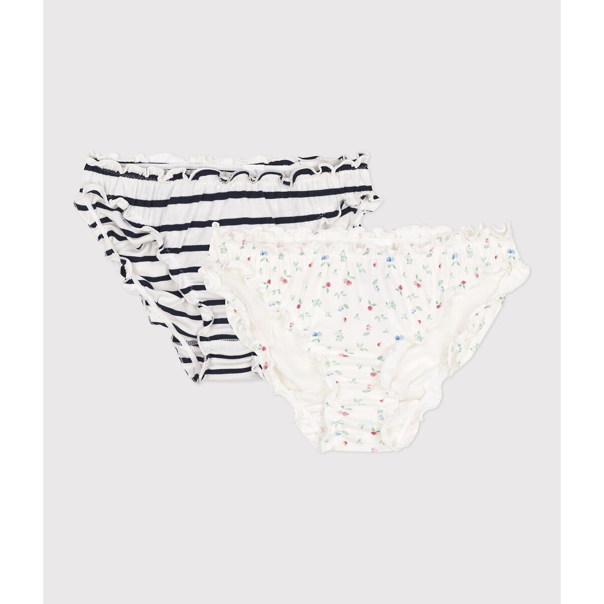 PETIT BATEAU Set van 2 slips met franjes in katoen