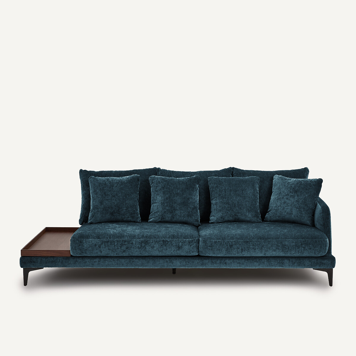 EMMANUEL GALLINA X AM.PM Halve bank met tafelblad, van gemengd fluweel, MODERNISTE