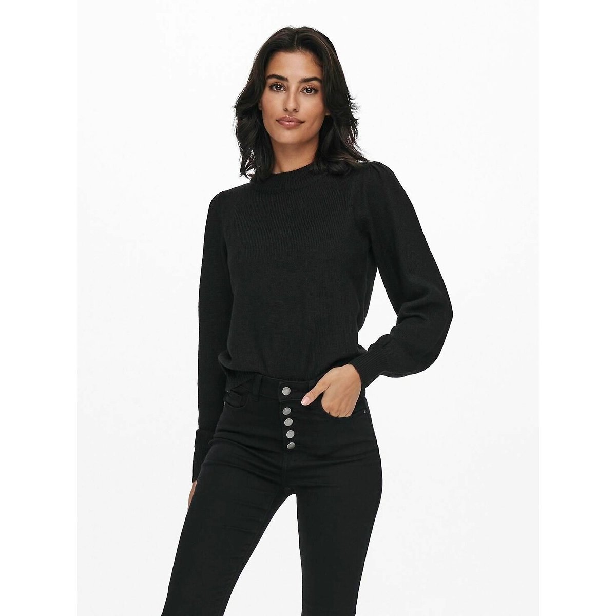 Jdy Trui In Fijn Tricot, Opstaande Kraag