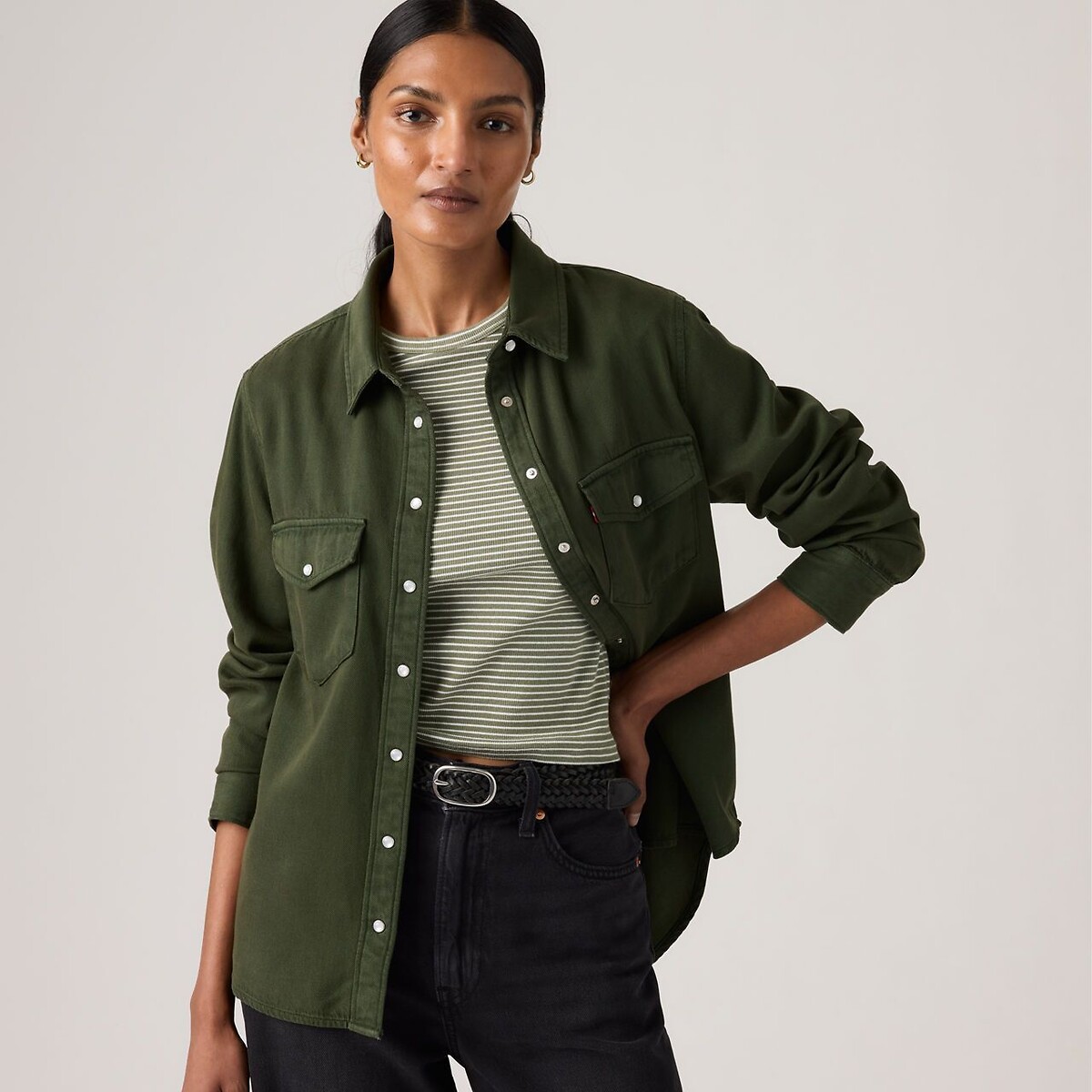 Levi's Essential Western Shirt Women's Khaki Medium
