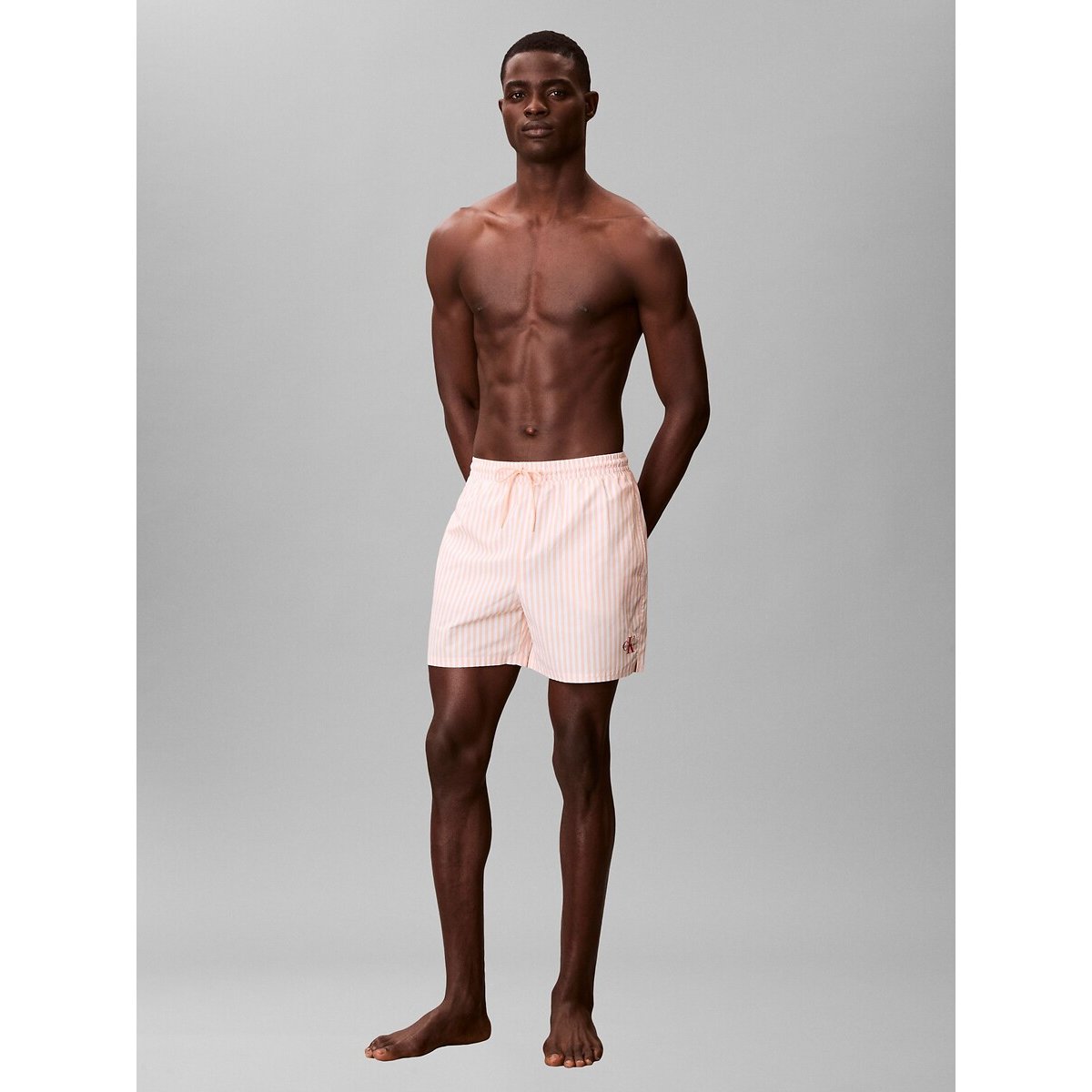 Calvin Klein Board Shorts Men's Orange Striped Extra Large