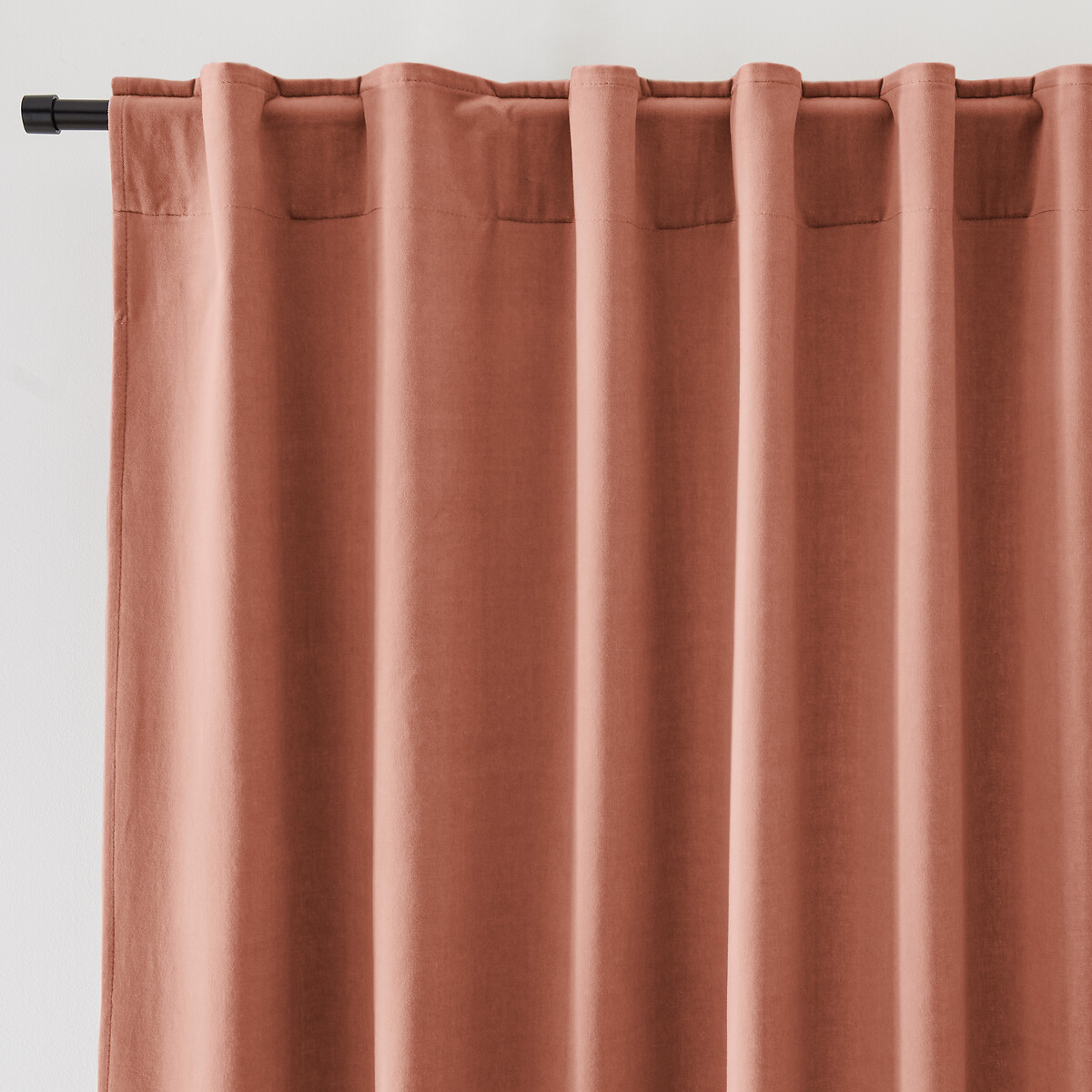 La Redoute Interieurs Velvet Hidden Tab Curtain Unisex Praline Size D350 X W135cm