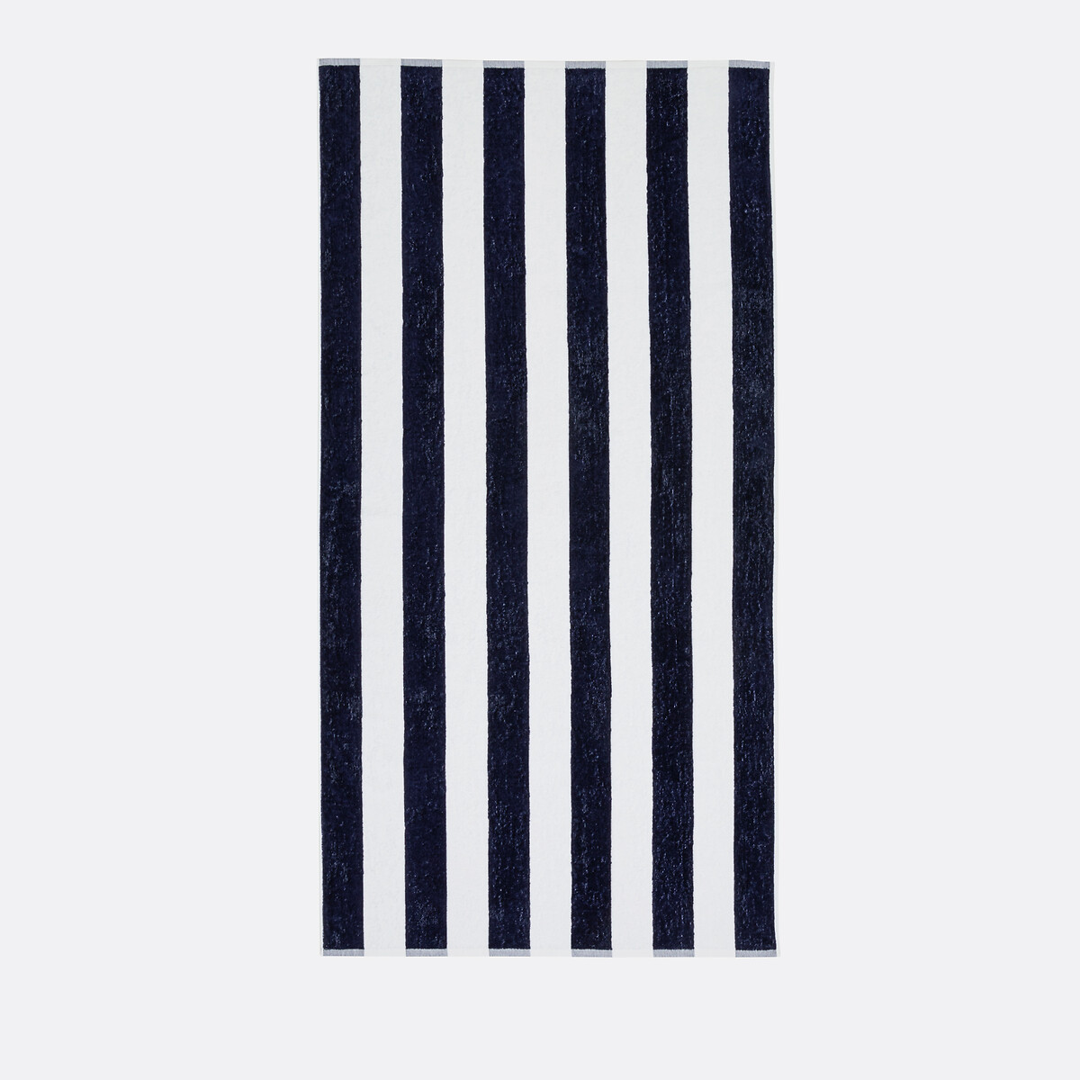La Redoute Interieurs Hendaye Striped Velour Beach Towel Unisex Navy Blue/White