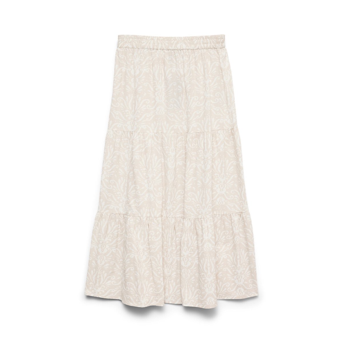 Vero Moda Printed Maxi Skirt Women's Ecru Medium