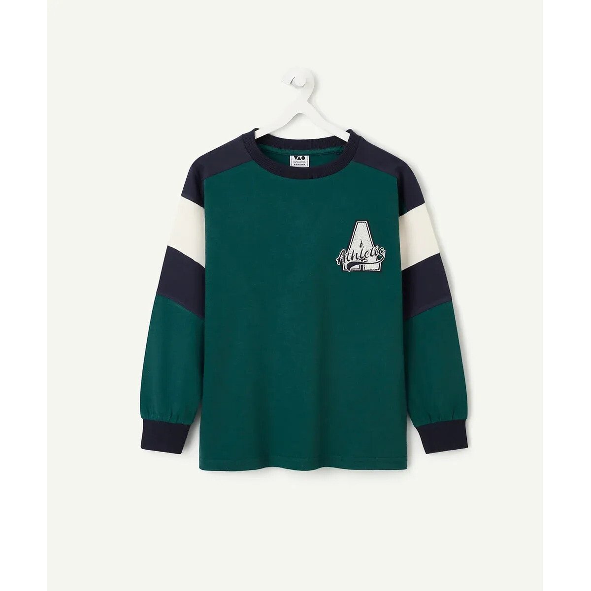 Click to view product details and reviews for Long Sleeve Colour Block T Shirt In Organic Cotton.