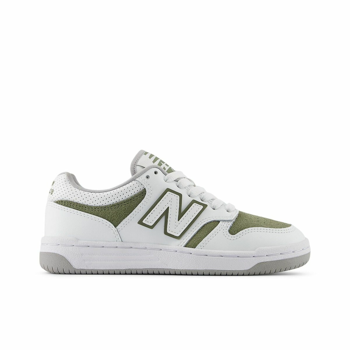New Balance White/Khaki Kids Gsb480 Trainers Size 38 (5)