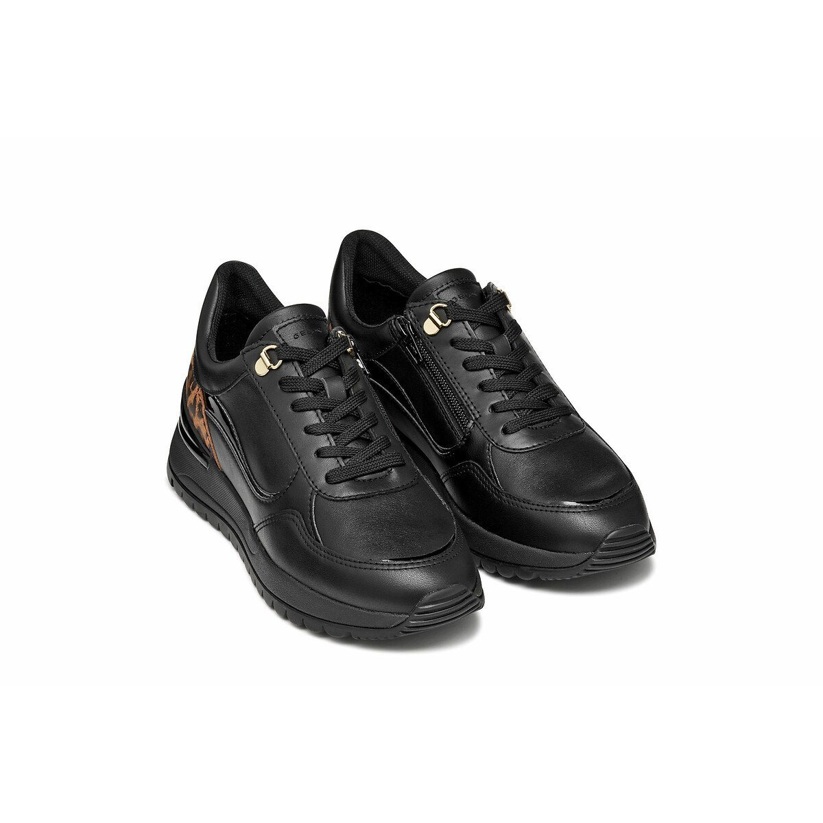Geox Women's Black Desya Breathable Wedge Trainers Size 39