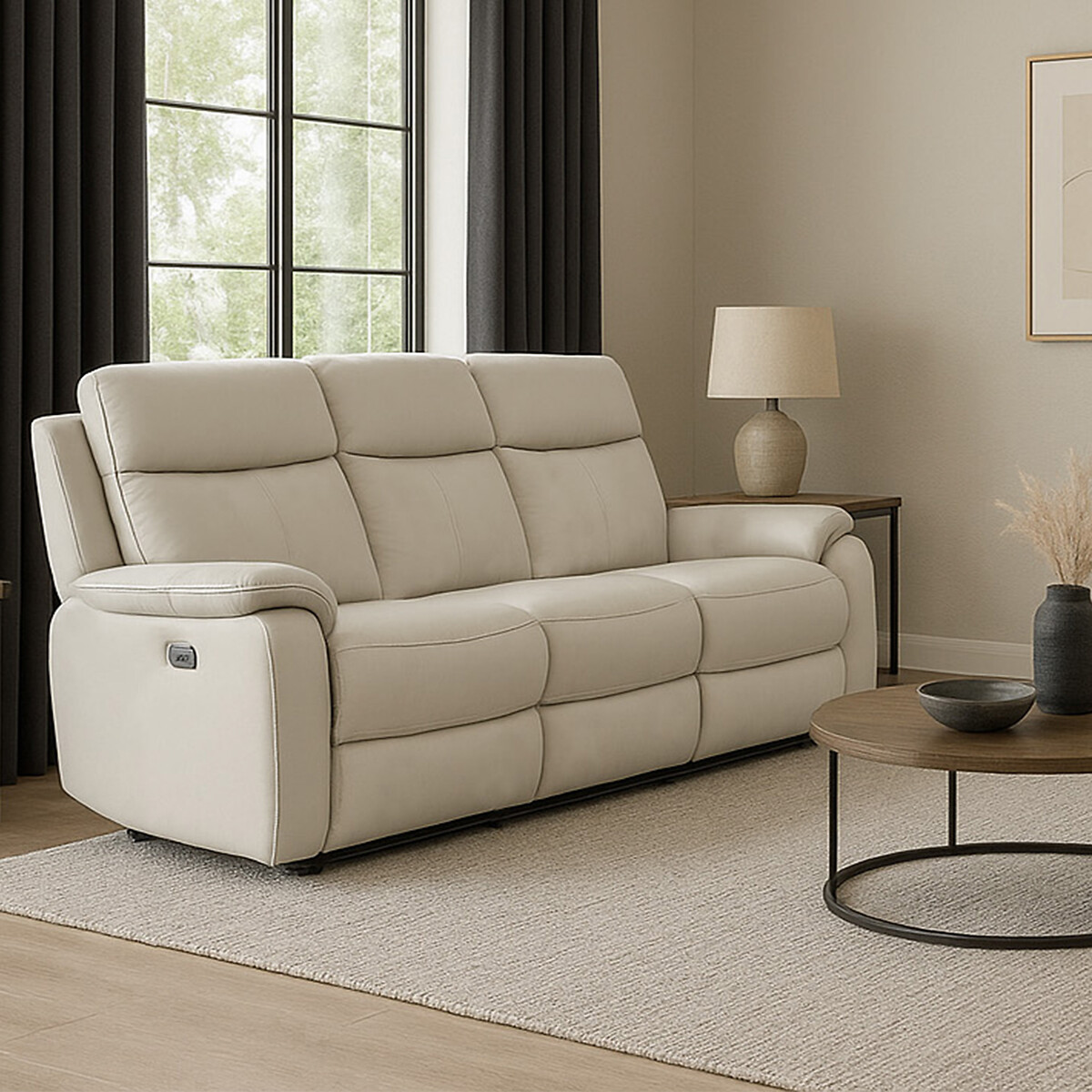Aspire Kingsmere 3 Seater Power Recliner Sofa - Light Grey - 3 Seater - Image 8
