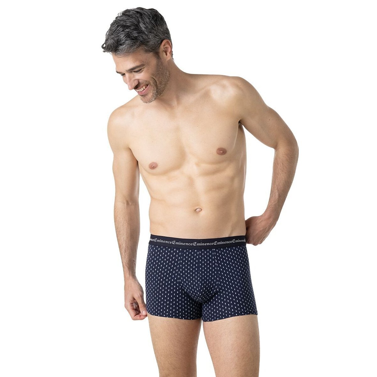 Eminence Pack Of 3 Business Print Boxer Briefs For Men's Navy Blue+Printed 3XL