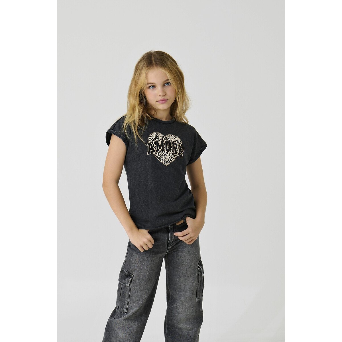 KIDS ONLY T-shirt met korte mouwen en inzetstuk aan de voorkant