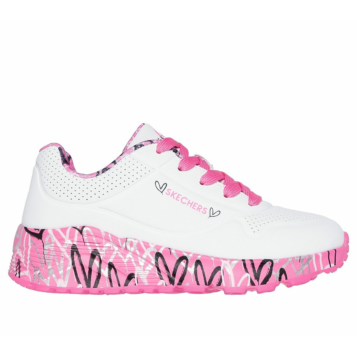 Skechers Sneakers UNO LITE-LOVELY LUV , veterschoen met bedrukte zool, maat sjabloon te downloaden