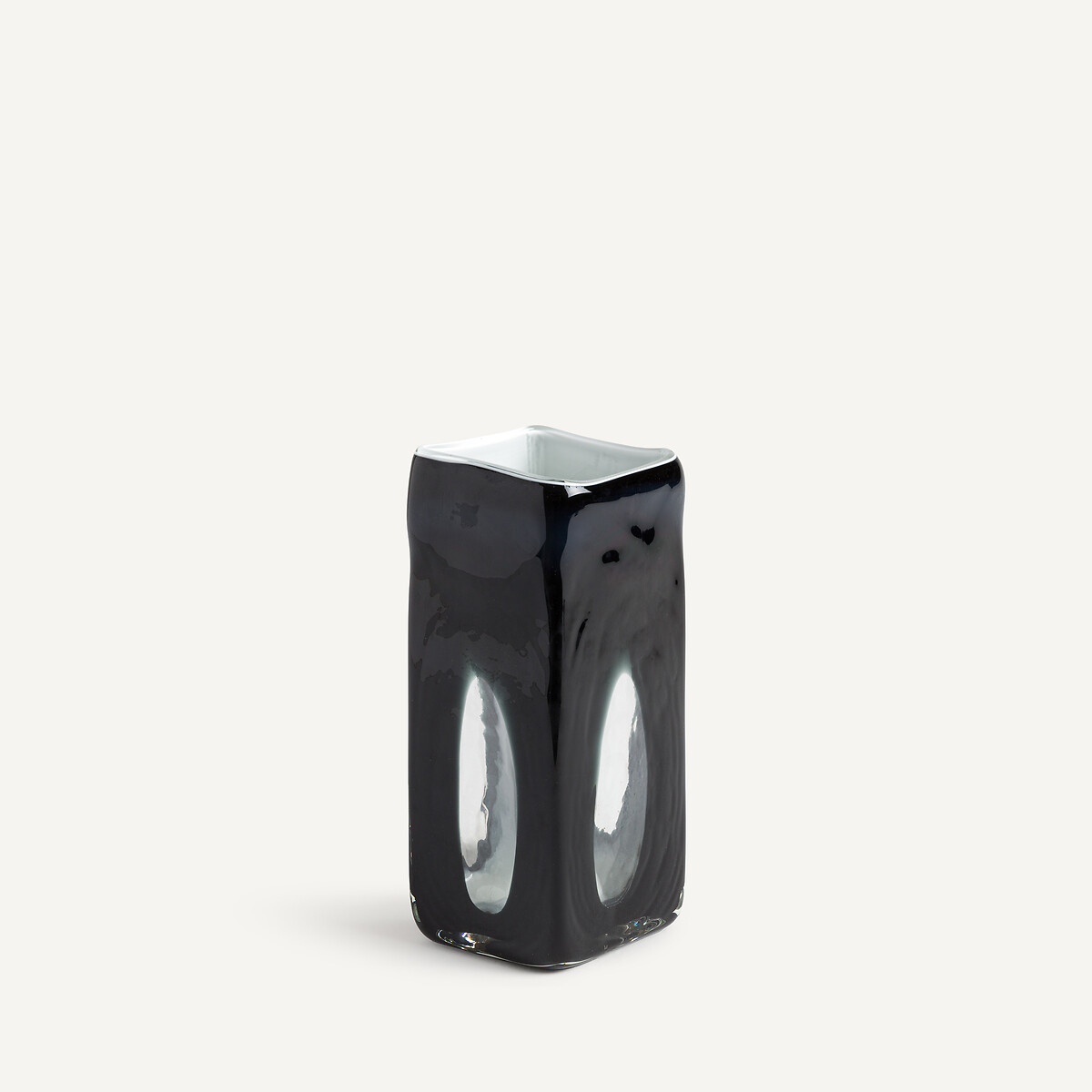 Am.pm Odisha Mouth-Blown Glass Vase, Small Unisex Black