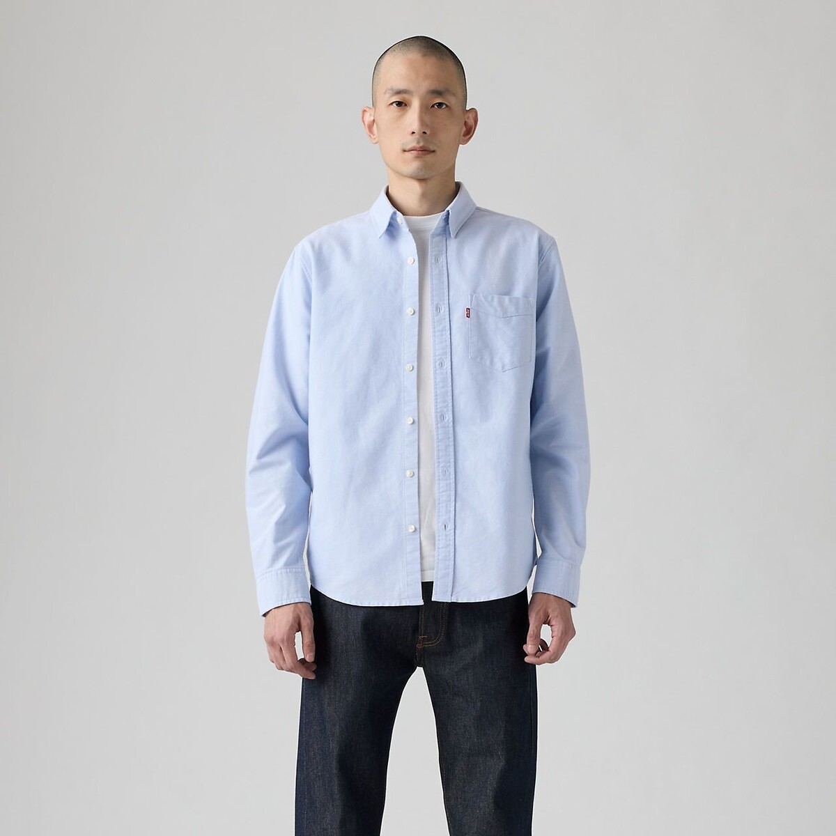 Levi's Regular Fit Shirt With Pocket Men's Sky Blue Small