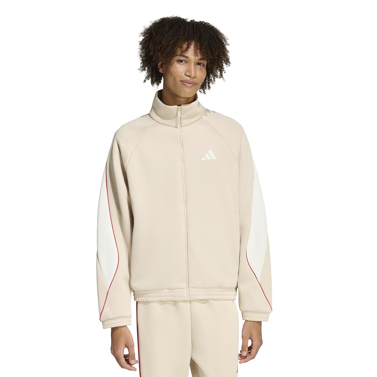 Adidas Sportswear Graphic High Neck Zip-Up Sweatshirt Men's Beige Extra Small