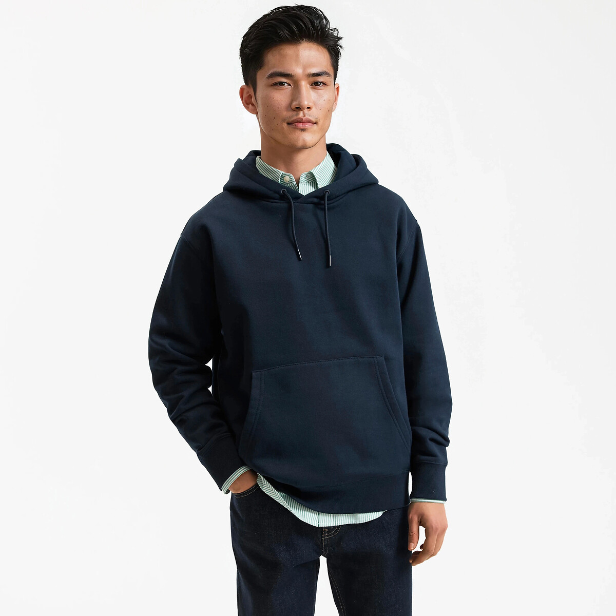 Sudadera con capucha Fit boxy Hombre Talla 3XL. Color Azul
