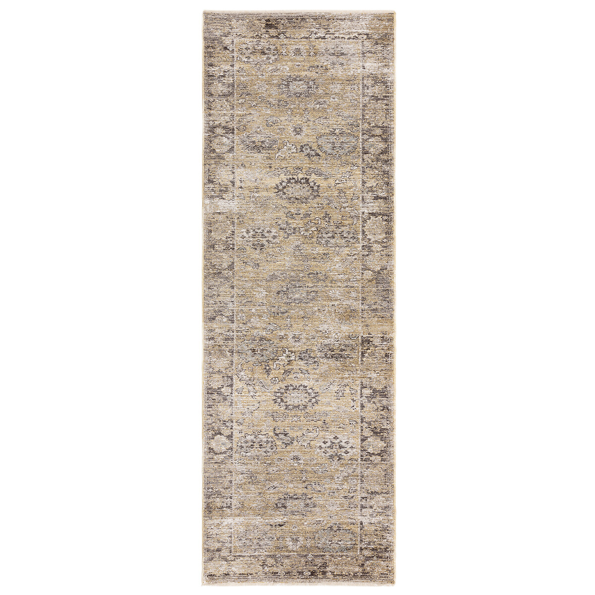 Édité Softly Faded Antique Look Runner Rug Unisex Gold-Coloured Medium