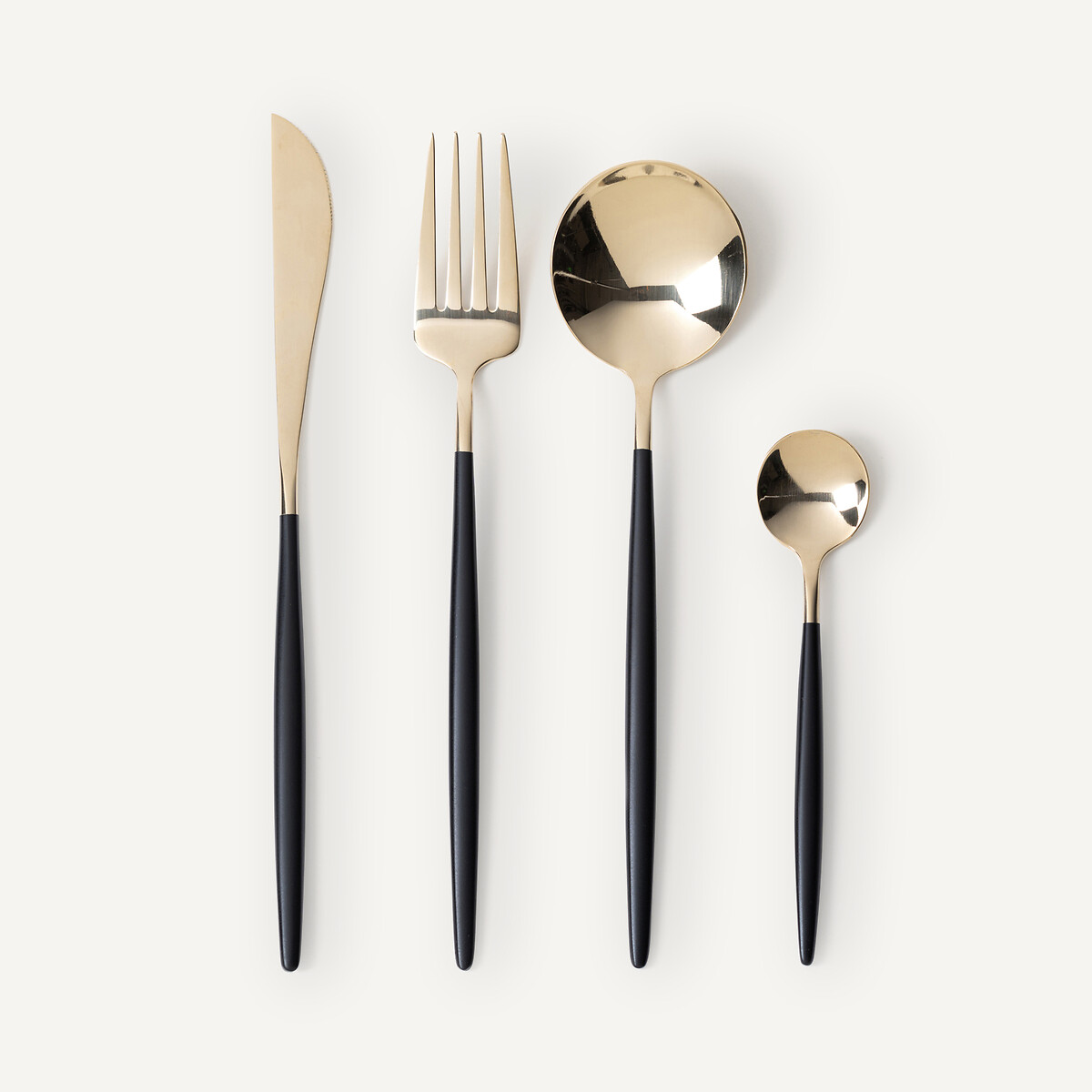 Am.pm Barbule 16 Piece Cutlery Set In Gold-Tone Stainless Steel Unisex Black/Gold-Coloured