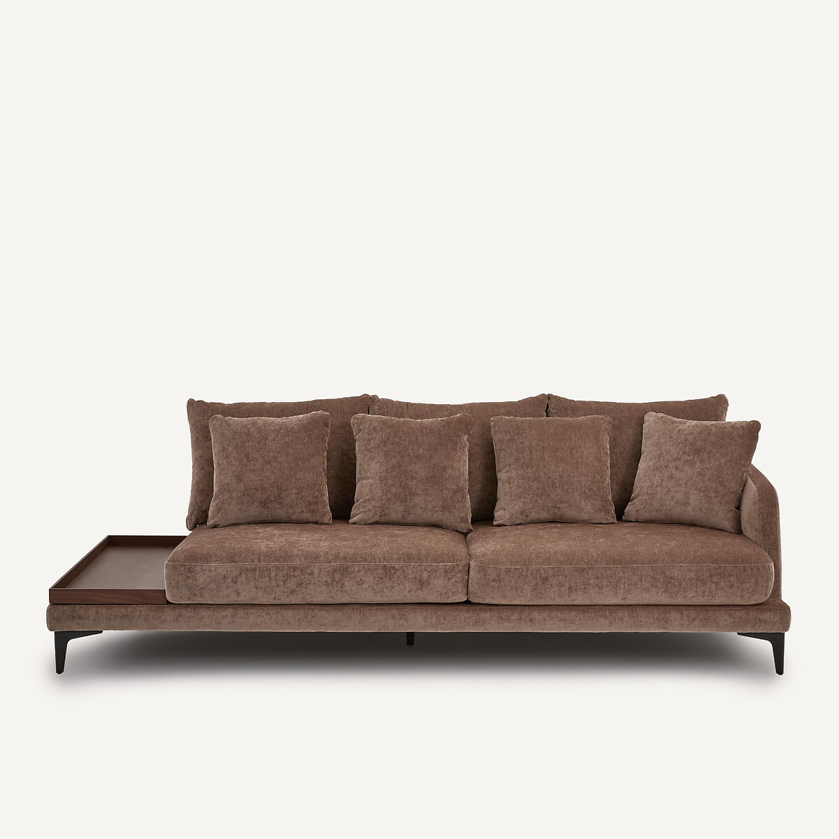 EMMANUEL GALLINA X AM.PM Halve bank met tafelblad, van gemengd fluweel, MODERNISTE