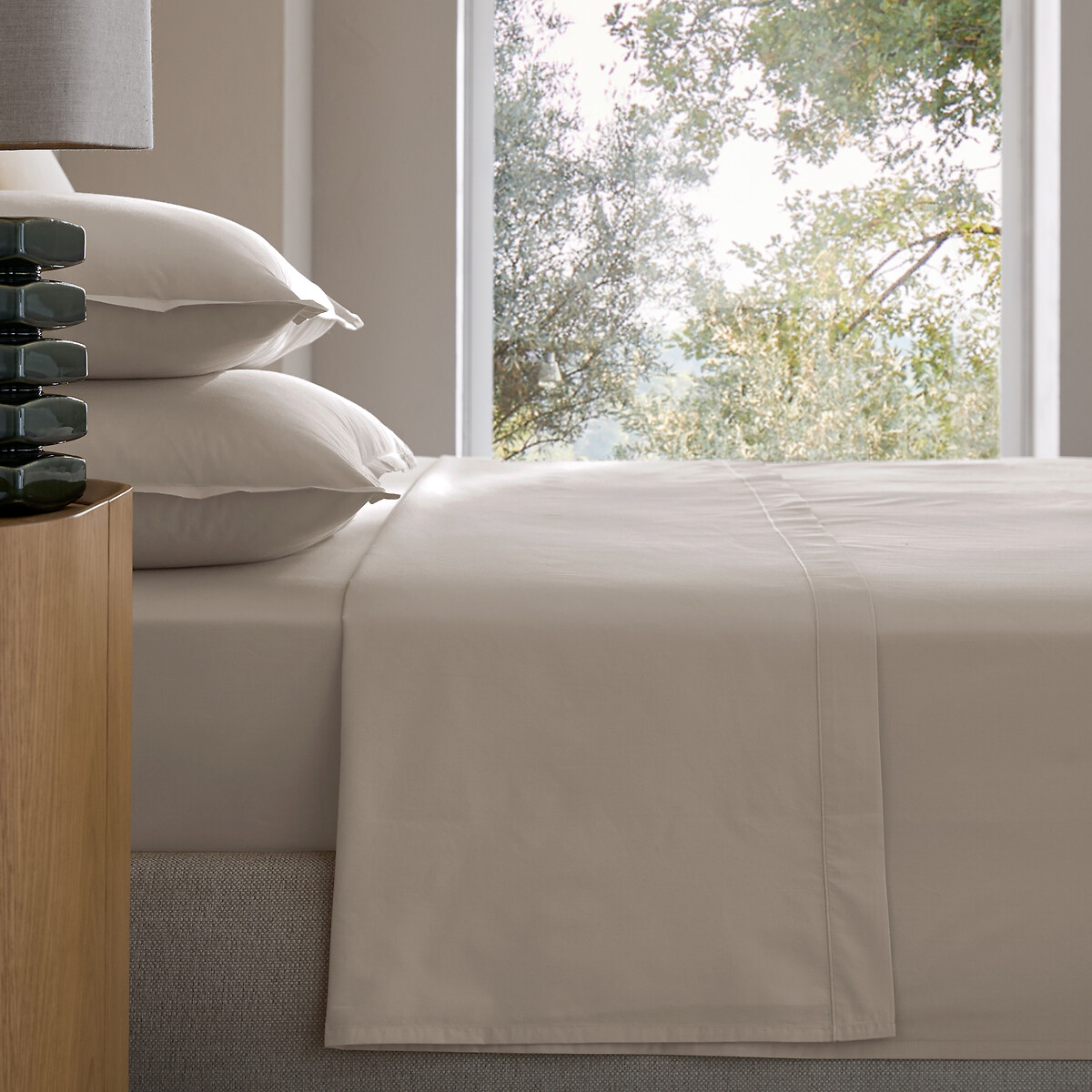 Am.pm Veneto Flat Sheet In Cotton Percale Unisex Greige Single (180X290cm)