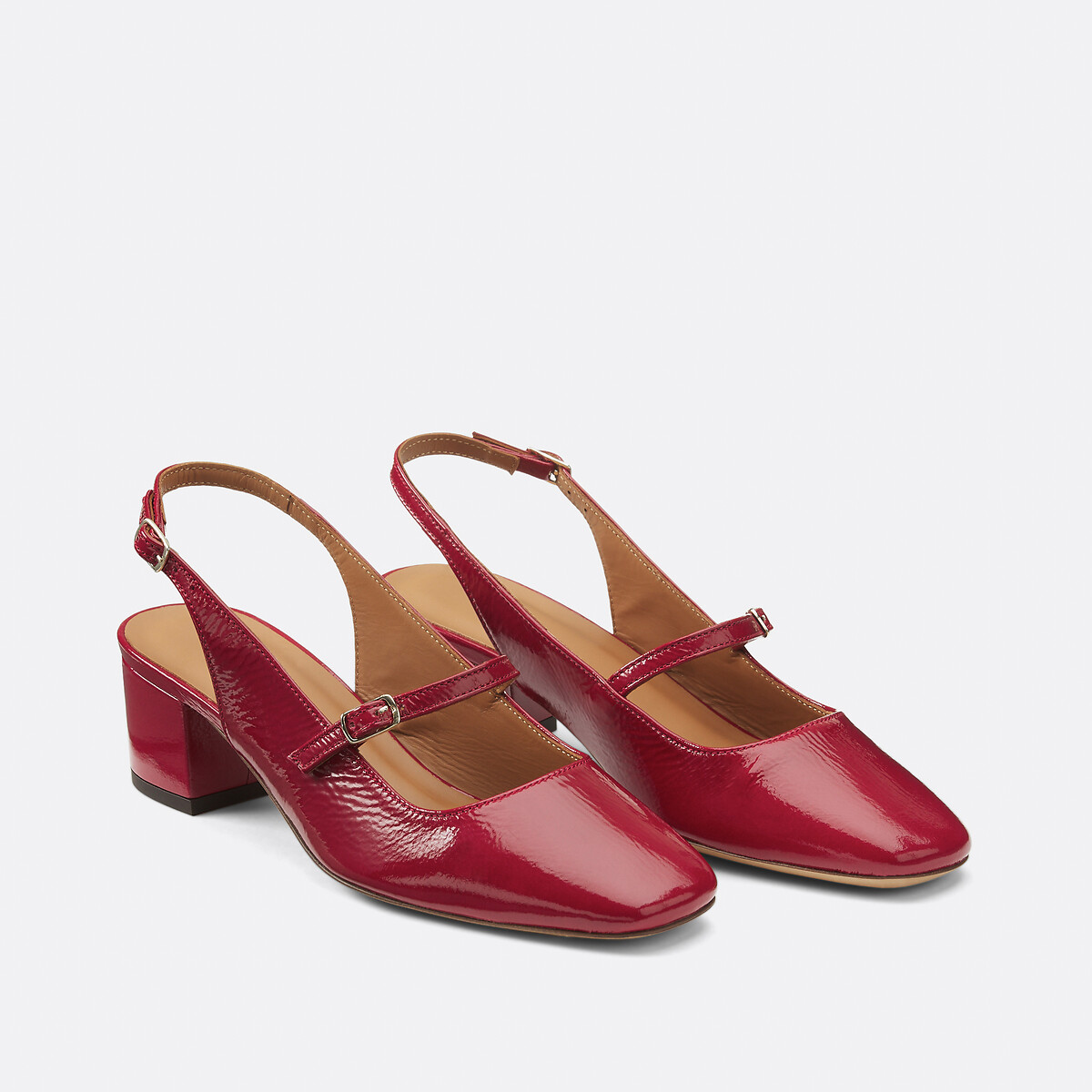 Ballerines slingback en cuir vernis n° 424