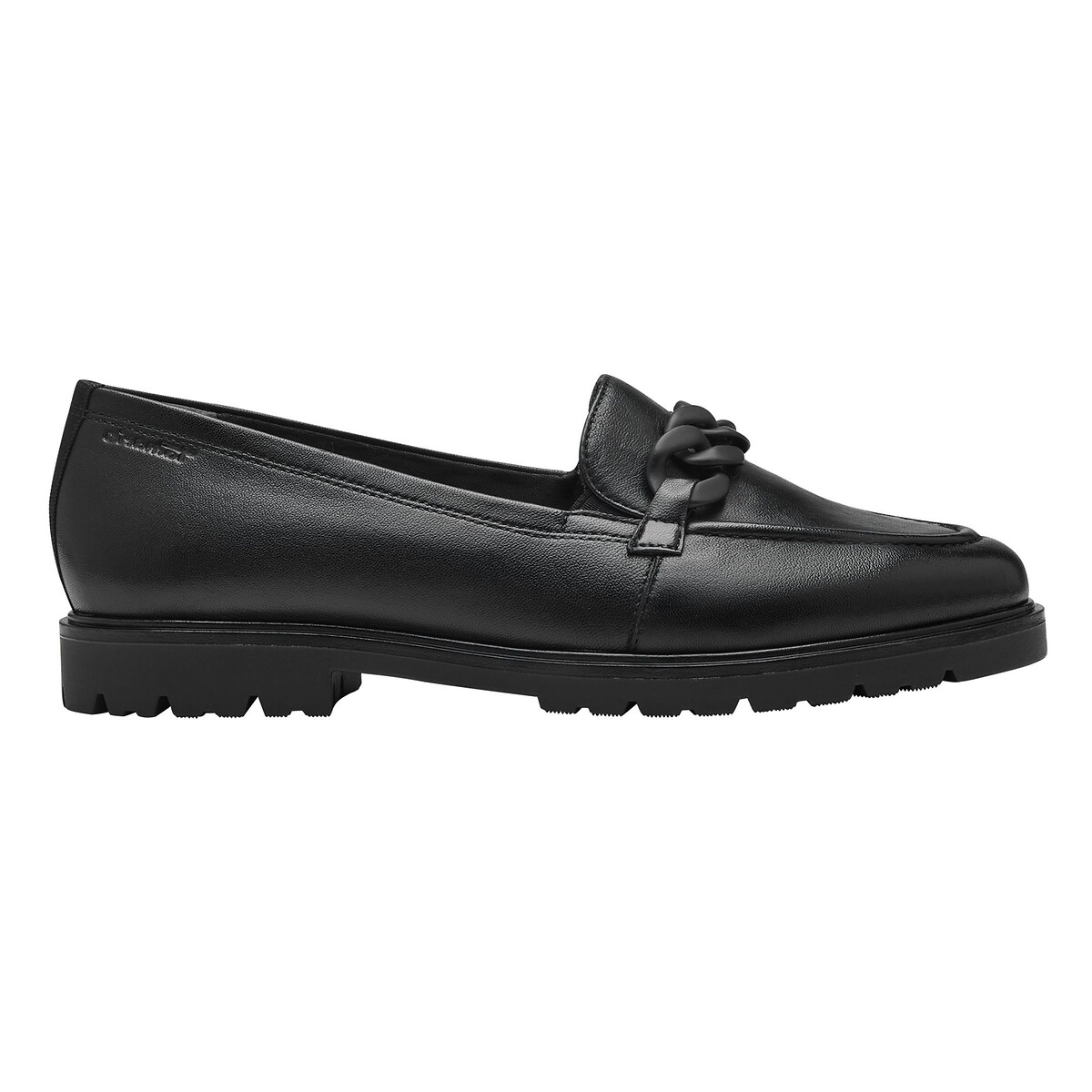 Tamaris Leather Loafers Women's Black Size 36 (3.5)