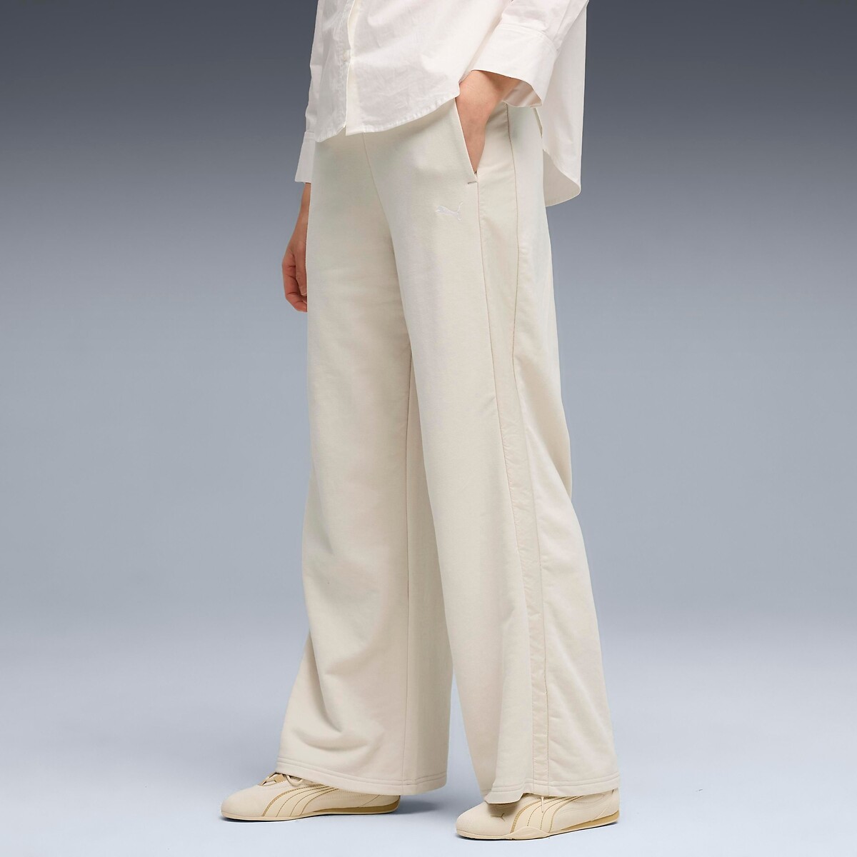 Puma Her High Waist Wide Leg Joggers Women's Ecru Extra Large