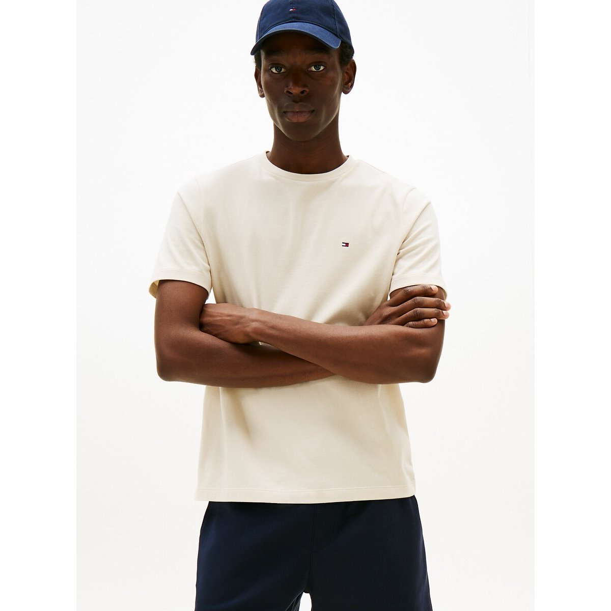 Tommy Hilfiger Thick T-Shirt, Regular Fit Men's Cream Medium