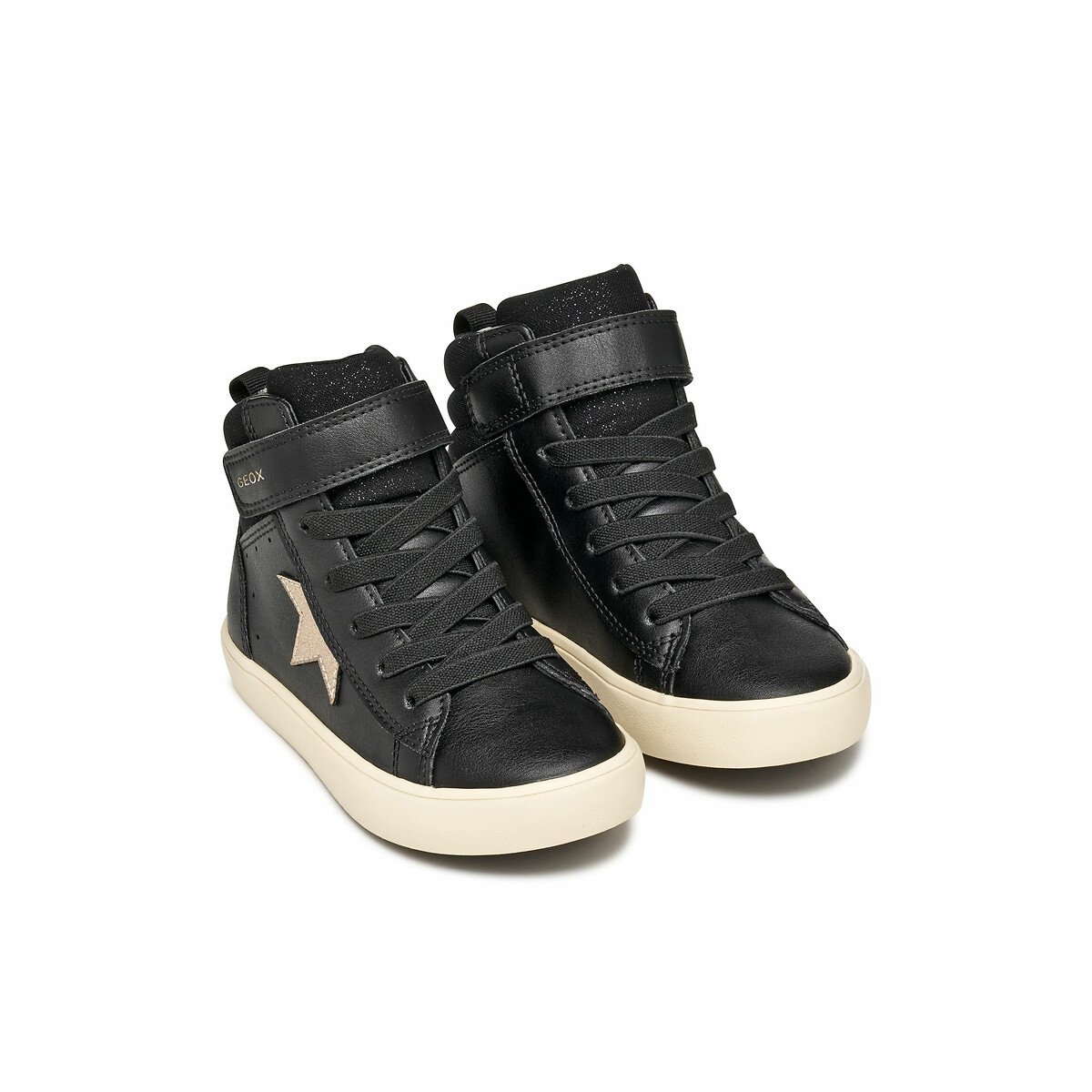 Geox Gisli Breathable High Top Trainers Black Size 29 (11) Kids