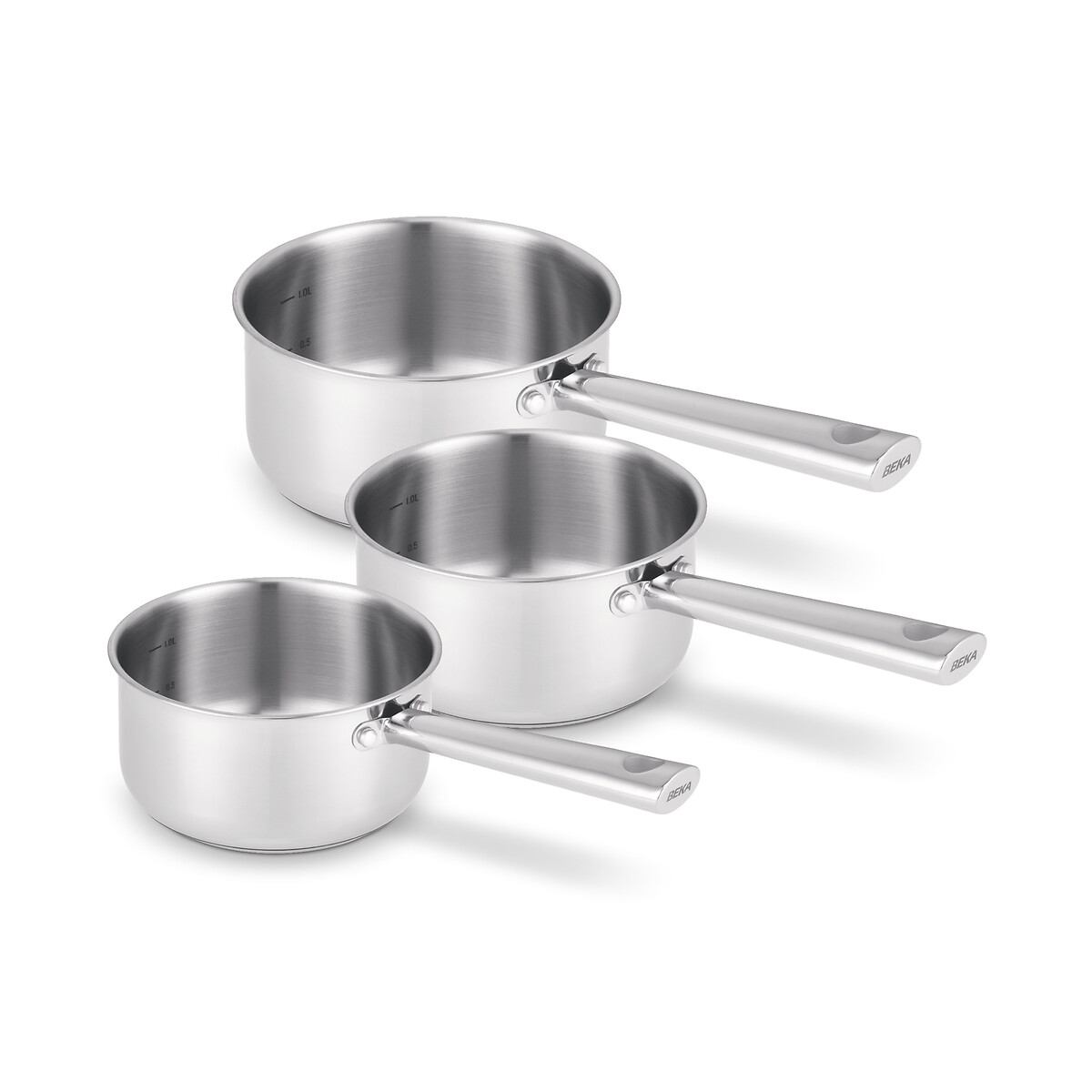 Beka Set Of 3 Cicla Saucepans Unisex Inox