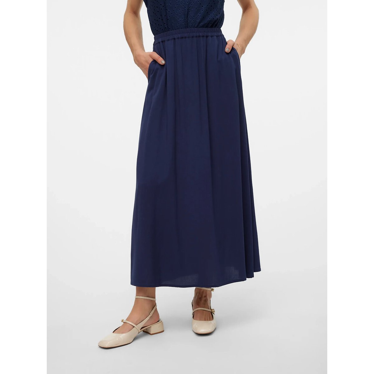 Vero Moda Printed Maxi Skirt Women's Navy Extra Small