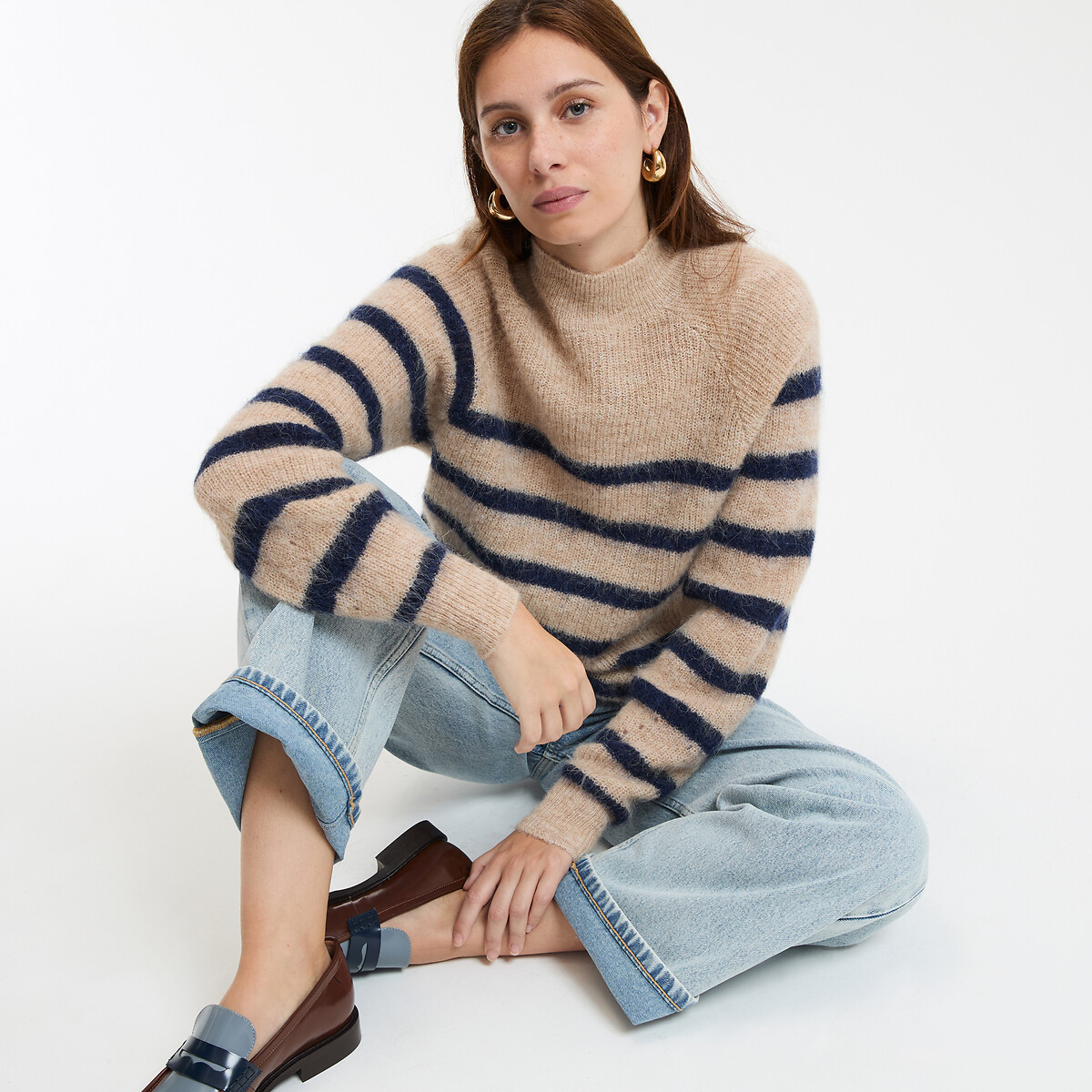 Maglione a righe misto alpaca Signature ARISTIDE