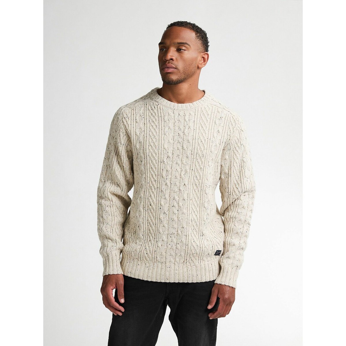 Petrol Industries Cable Knit Jumper With Crew Neck Men's Ecru Xxl