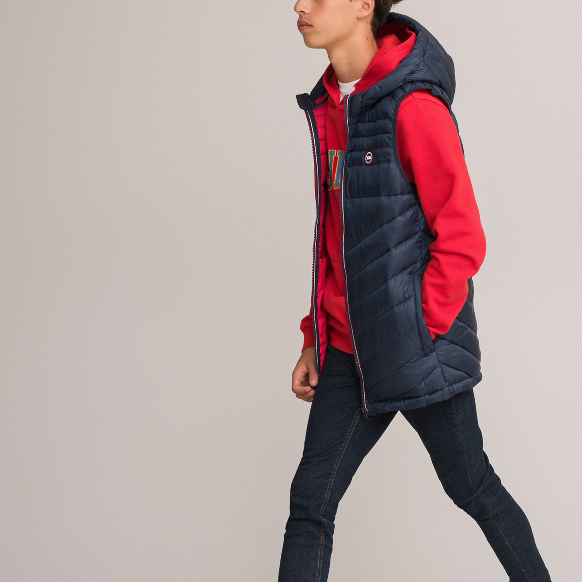 Jack & Jones Junior Navy Blue Hooded Padded Gilet 10Y (138Cm)