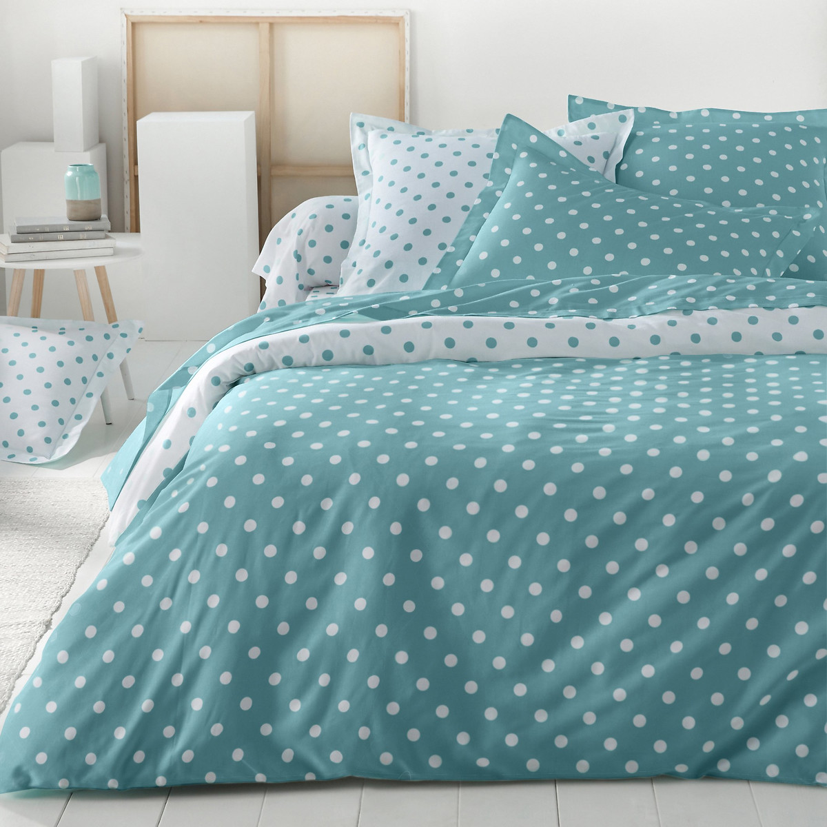 Drap Housse Pur Coton Imprimé Pois, Clarisse — vue 3