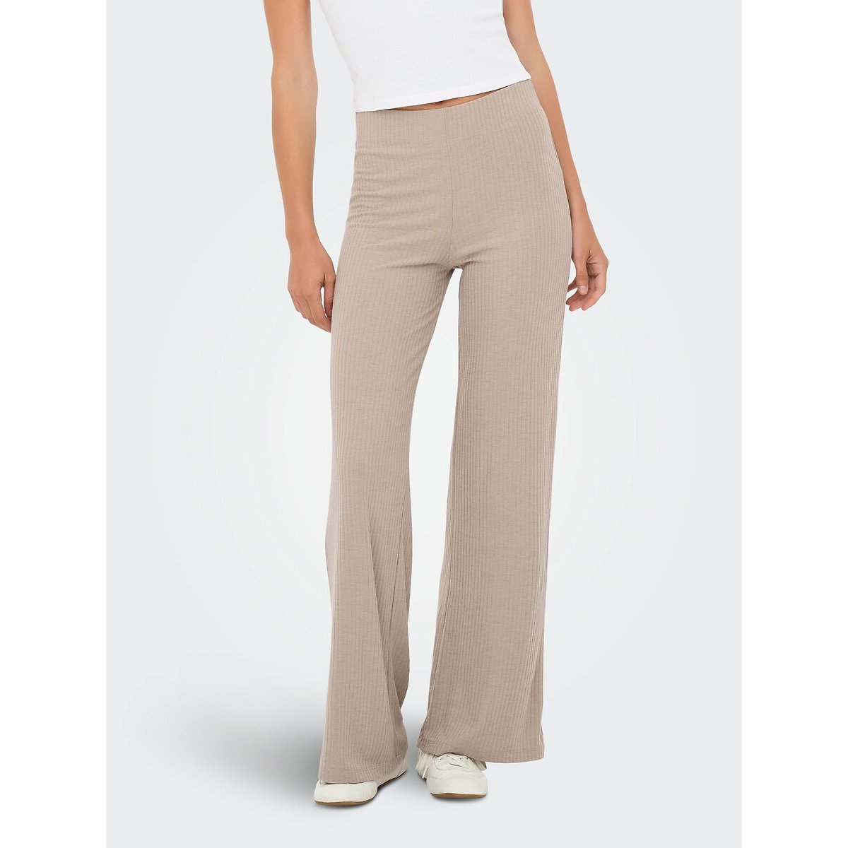 Only Play Seren Ribbed Trousers Women's Beige Small
