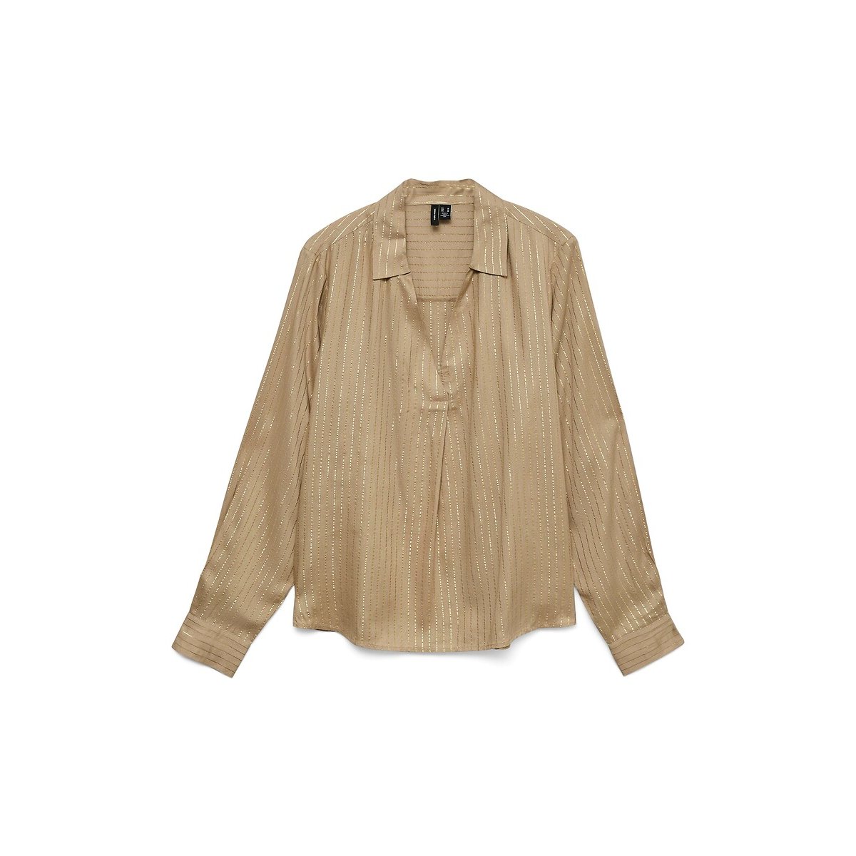 Vero Moda Striped Long Sleeve Blouse Women's Beige/White Extra Small