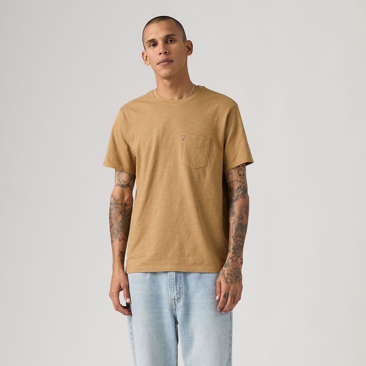 Levi's Short Sleeve T-Shirt With Pocket Men's Taupe Medium