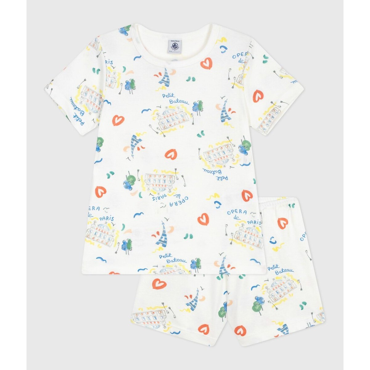 Petit Bateau Opéra De Paris X Printed Pyjamas Men's White With Print 4Y (102Cm)